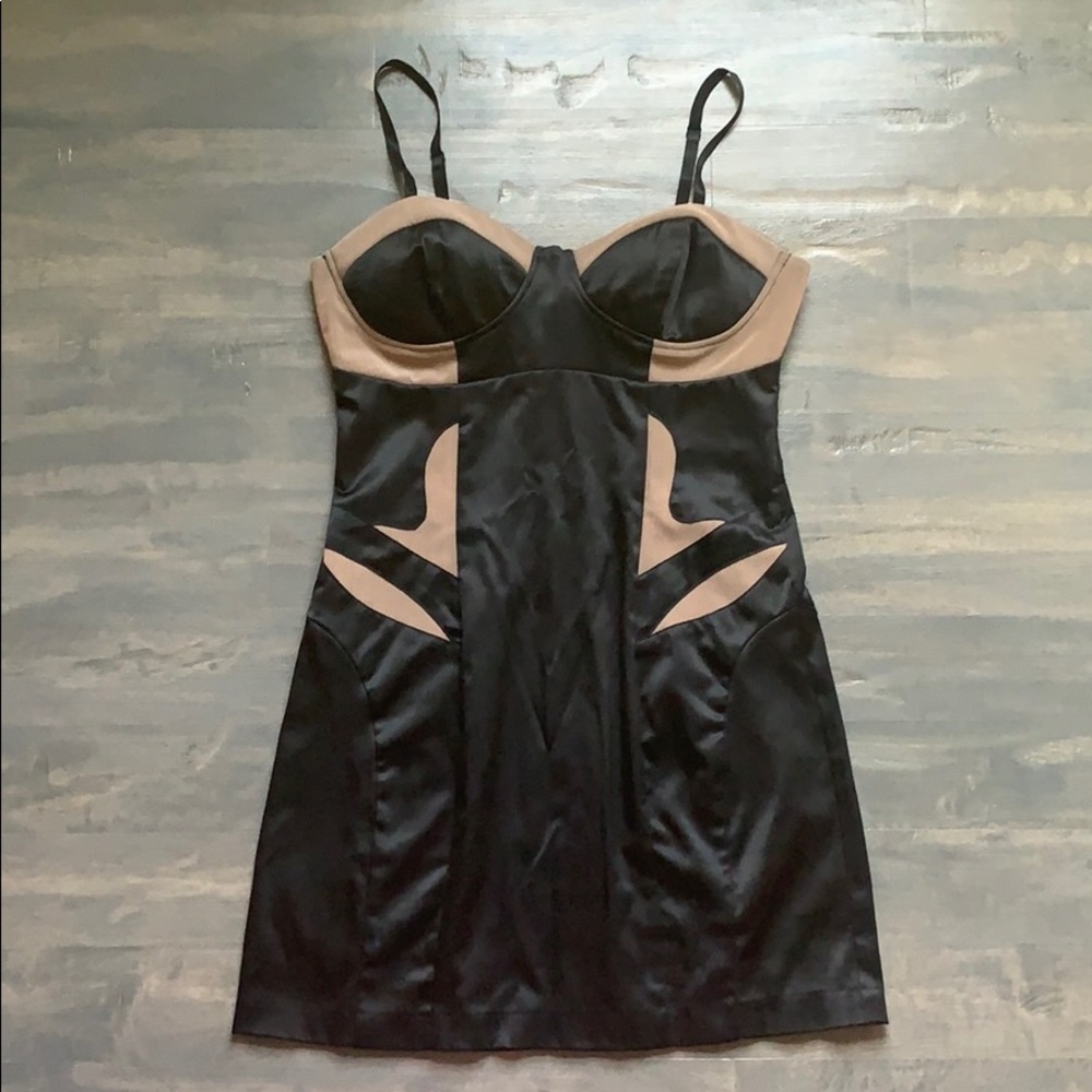 XOXO Black and Tan Mini Dress